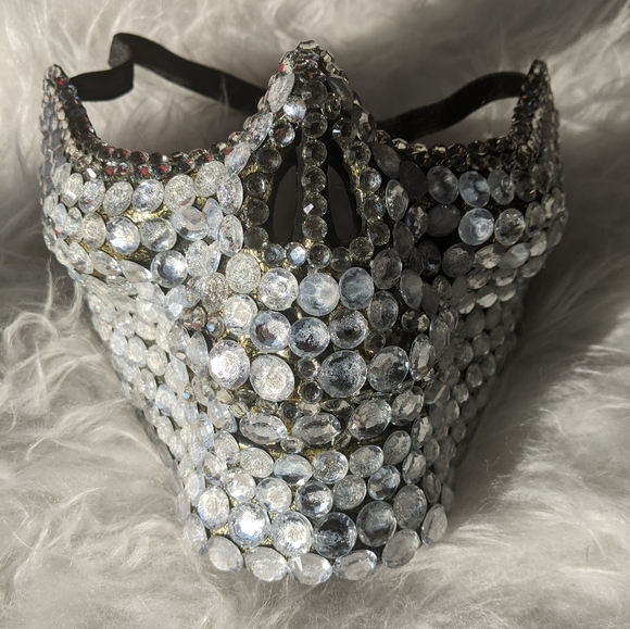 NEW Handmade Embellished Half Skull Mask - Picture 3 of 8